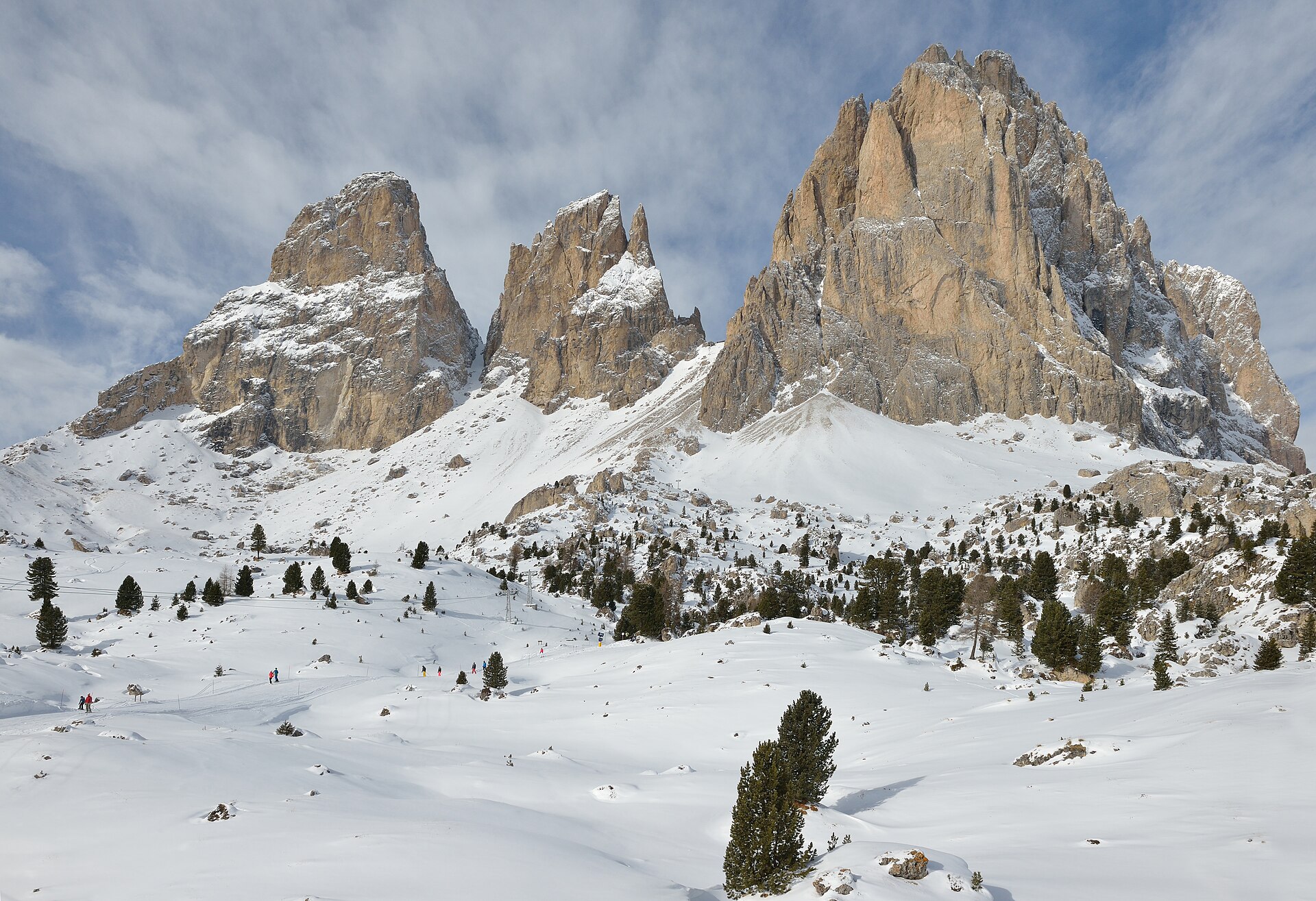 Sassolungo group from Passo Sella